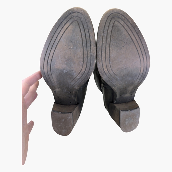 Felmini Green Leather Bohemian Festival Booties | Made In Portugal | Size 9 - Picture 7 of 10